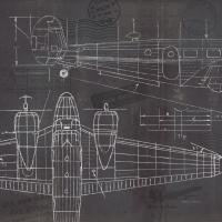 Plane Blueprint II #14259-24x24 Plane Blueprint II #14259-24x24