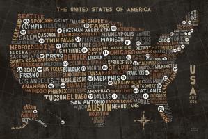 US City Map Black #20462