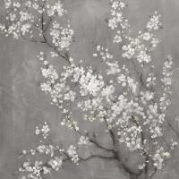 White Cherry Blossoms II on Grey Crop #30777 White Cherry Blossoms II on Grey Crop #30777