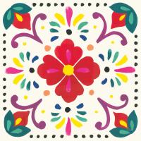 Floral Fiesta White Tile XII #41531