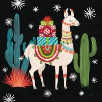 Lovely Llamas II Christmas Black #43976