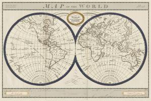 Torkingtons World Map with Indigo #44845