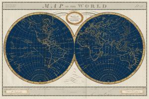 Torkingtons World Map Indigo Globes #44846