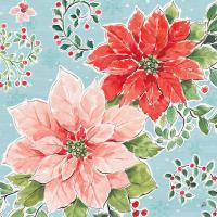 Country Poinsettias II Blue #46270 Country Poinsettias II Blue #46270