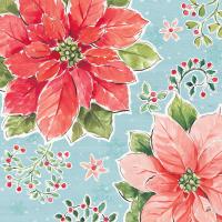 Country Poinsettias III Blue #46271 Country Poinsettias III Blue #46271