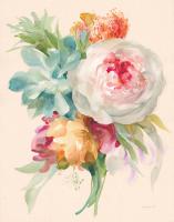 Garden Bouquet I on Peach Linen #46977 Garden Bouquet I on Peach Linen #46977