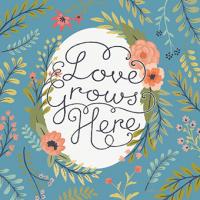 Retro Garden II - Love Grows Here Blue #47196