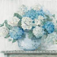 Blue Hydrangea Cottage Crop #47410-35x35 Blue Hydrangea Cottage Crop #47410-35x35