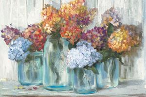 Fall Hydrangeas in Glass Jar Crop #47827