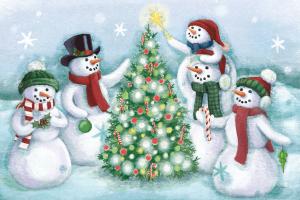 Classic Snowmen IV Dark #47929-9x6 Classic Snowmen IV Dark #47929-9x6