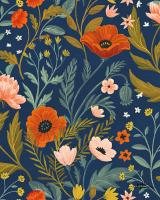 Blue Botanical Pattern IB #48606