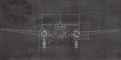 Plane Blueprint IV Wings #48718-60x30 Plane Blueprint IV Wings #48718-60x30