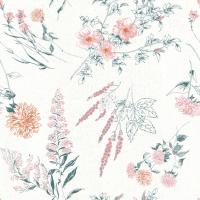 Flowers on White Contemporary Bright Pattern I #48808
