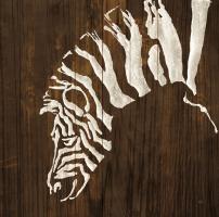White Zebra on Dark Wood #50039 White Zebra on Dark Wood #50039