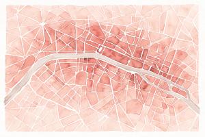 Watercolor Wanderlust Paris Coral #50414 Watercolor Wanderlust Paris Coral #50414