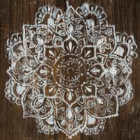 Mandala on Dark Wood #51741 Mandala on Dark Wood #51741