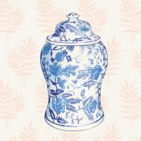 Ginger Jar VI Coral No Border #51758 Ginger Jar VI Coral No Border #51758