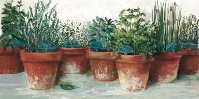 Pots of Herbs II White #53039 Pots of Herbs II White #53039