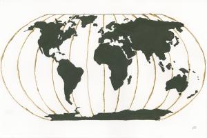 World Map Gold Lines #53223