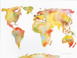 Watercolor World Map #53448 Watercolor World Map #53448