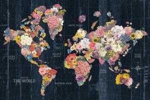 Botanical Floral Map Words #54699