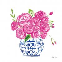 Chinoiserie Roses on White II #55703
