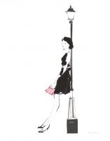French Chic III Pink on White No Words #56030 French Chic III Pink on White No Words #56030