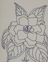 Magnolia Line Drawing v2 Gray Crop #56058