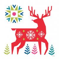 Geometric Holiday Reindeer I Bright #56254