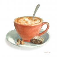 Wake Me Up Coffee III on White #58849 Wake Me Up Coffee III on White #58849