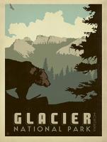 VINTAGE ADVERTISING GLACIER PARK MONTANA BEAR USA #JOEAND 116281