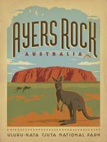 VINTAGE ADVERTISING AYRES ROCK ULURU NORTHERN TERRITORY KAGAROO AUSTRALIA #JOEAND 116751