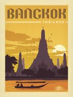 VINTAGE ADVERTISING BANGKOK THAILAND TEMPLE RIVER BOAT #JOEAND 116792 VINTAGE ADVERTISING BANGKOK THAILAND TEMPLE RIVER BOAT #JOEAND 116792