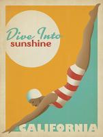 VINTAGE ADVERTISING DIVE IN TO SUNSHINE CALIFORNIA USA #JOEAND 116829