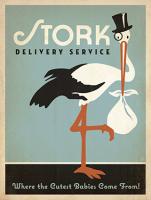 VINTAGE ADVERTISING STORK DELIVERY SERVICE WHERE THE CUTTEST BABIES COME FROM #JOEAND 116840
