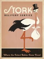 VINTAGE ADVERTISING STORK DELIVERY SERVICE WHERE THE CUTTEST BABIES COME FROM #JOEAND 116841
