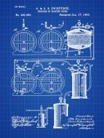 Brewery Patent 1891 Blueprint #BE113835 Brewery Patent 1891 Blueprint #BE113835