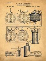 Brewery Patent 1891 Sepia #BE113837 Brewery Patent 1891 Sepia #BE113837