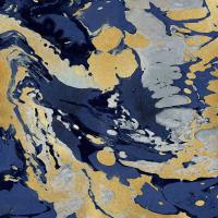 Marbleized in Gold and Blue II #DLC112489