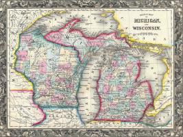 County map of Michigan and Wis #DSP113579 County map of Michigan and Wis #DSP113579