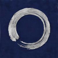 Silver Zen Circle on Blue I #ELR114979 Silver Zen Circle on Blue I #ELR114979