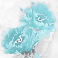 Flower Bloom in Aqua I #JES113301