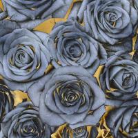 Roses - Blue on Gold #KTB113451