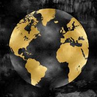The Globe Gold on Black #RB112679 The Globe Gold on Black #RB112679