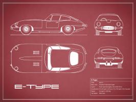 Jaguar E-Type-Maroon #RGN112749