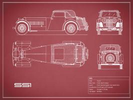 Jaguar SS1-Maroon #RGN112755