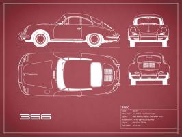 Porsche 356C-Maroon #RGN112779