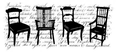 Four Chairs with Calligraphy #76043