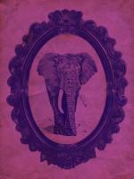 Framed Elephant in Violet #89769