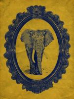 Framed Elephant in Yellow #89770 Framed Elephant in Yellow #89770